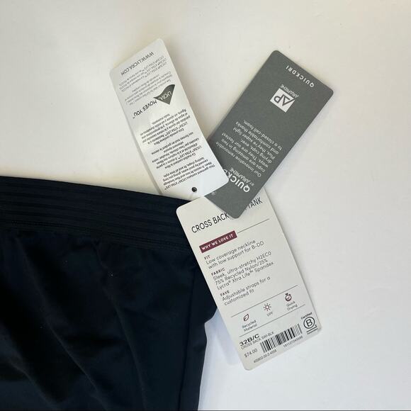 Athleta Cross Back Swim Tank Tankini Black 32 B/C - Picture 10 of 10